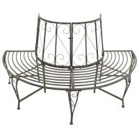 vidaXL Banco para árbol de jardín semicircular acero 160 cm - details 1