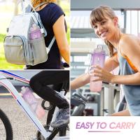 Botella Deportiva de 1 L: Botella deportiva a prueba de fugas y sin BPA para fitness, Gimnasio y Deportes al Aire Libre, color Morado - details 4
