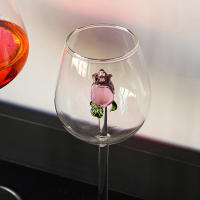 Vaso De Champán Creativo 3D Rosa De Vidrio Con Rosas Incorporadas Para Vino Tinto Y Blanco Vaso De Bebida Goblet Regalo Lindo Para El Día De San Valentín - details 8