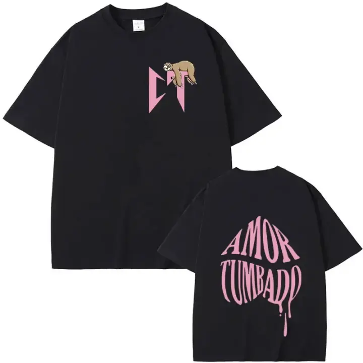 Camiseta Hip Hop Oversize Para Hombre Y Mujer Con Estampado De Sloth En Rosa Pink De Natanael Cano Amor Tumbado Moda Casual Streetwear - 1