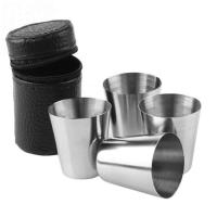Juego De 4/6 Copas De Viaje Prácticas Y Portátiles De Acero Inoxidable Mini Para Vino Y Whisky Con Estuche 30ml/70ml Eco-amigable Universal - details 8