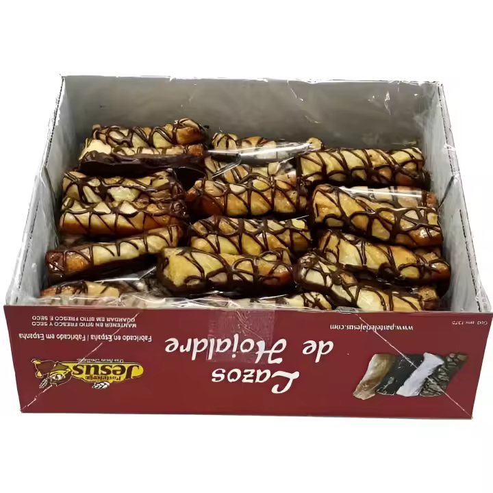 N / Lazos Hojaldre Cebra Jesus - 2,5 Kilos - Hojaldre con Cobertura de Chocolate - Artesanos - 1