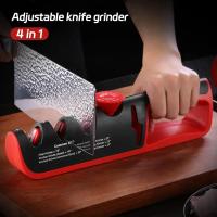 Afilador De Cuchillos 4 En 1 Ajustable Profesional Para Cocina Herramienta De Afilado Para Cuchillos Y Tijeras Con Piedra De Afilado - details 0