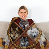 Manta De Lobo Soñador Náhuatl Manta De Ternura Para Sofá Mesa De Dormitorio Estilo Moderno Antipelusa Portátil Uso Versátil - details 1