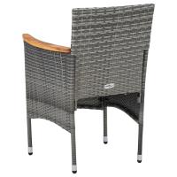 vidaXL Sillas de comedor de jardín 2 unidades ratán sintético gris - details 2
