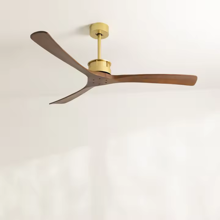 Create CREATE - WIND LARGE DC - Ventilador de Techo 40W XL Ø152 Cm - 6 Velocidades - Oro y Madera Natural - 1