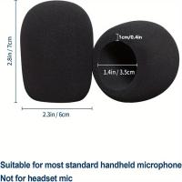 6pcs/pack Cubierta De Micrófono En Espuma Estilo Nuevo Pantalla Antisoplo Adecuada Para La Mayoría De Los Micrófonos Manuales Estándar - details 4