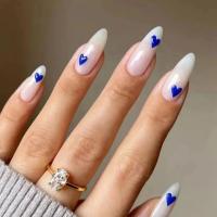 24Pcs Uñas Postizas Blancas En Gradiente Impermeables Presión En Uñas Falsas Cubiertas Completas Reutilizables Para Niñas Diseños Profesionales De Uñas Artísticas - details 5