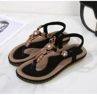 Zapatos de playa europeos y americanos para mujer, verano 2025. Zapatos casuales planos anchos con cuentas de madera tejidas. - details 28
