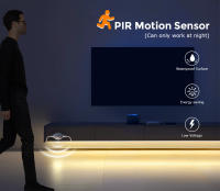 Tira De LED Sensor De Movimiento 1M-5M Luz Nocturna Impermeable Para Armario Cama Cocina Escaleras 12V Sensor De Luz Nocturna Para Dormitorio - details 0