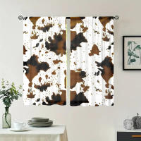 2 Piezas Cortinas De Pato Moda Con Patrón De Vaca Semi Nocturnas Para Sala De Estar Dormitorio Cocina Decoración De Hogar - details 3