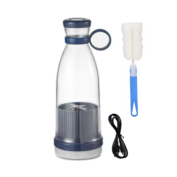 Mezclador Recargable De Frutas Frescas Usb Portátil Mini Batidora Eléctrica Rápida Para Smoothies Y Hielo En Azul/Rosa - 1