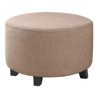 Cubierta De Terciopelo Polar Elástica Para Pie De Silla 1PC Cubierta De Ottomán Redonda De Spandex Protector De Pie De Silla Para Sala De Estar Hogar - details 28