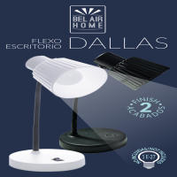 BEL AIR HOME - Lámpara de Escritorio DALLAS | Metal, Altura 40cm, Base 15cm | Interruptor ON/OFF, Ideal Oficina y Mesita Noche | E-27 - details 1