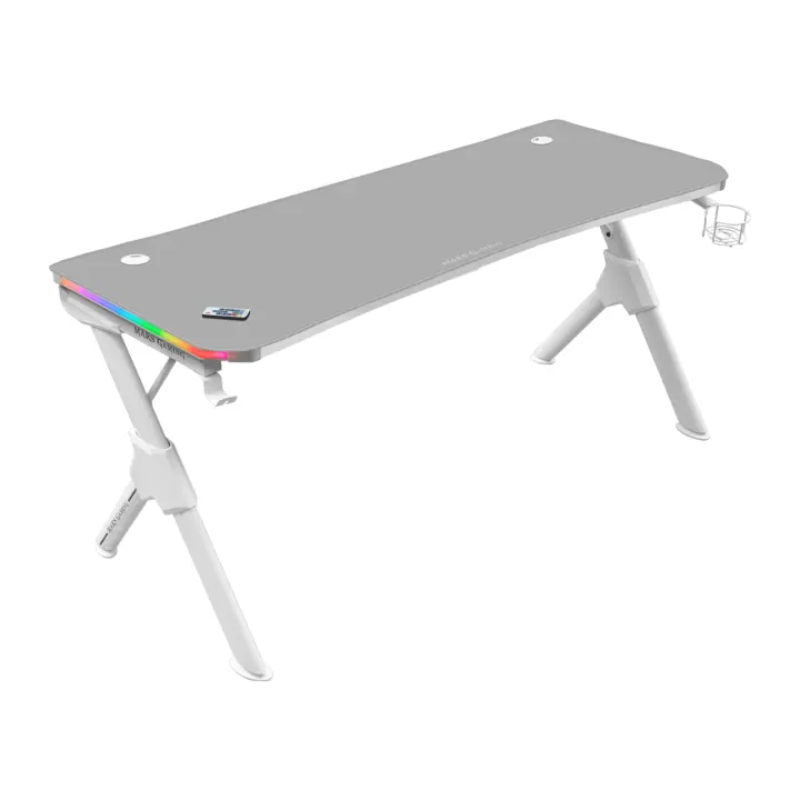 Mars Gaming MGD140RGB, Mesa Gaming Ergonómica RGB, Soporte Cascos y Bebida, 140x60cm, Mesa RGB Negro o Blanco - 1