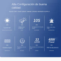 Lámpara UV Profesional 48W 2025 con Tecnología Anti-Oscurecimiento - Secador de Uñas LED 4 Modos (10-180S), Doble Luz Infrarroja y Sensor AI (Cert.) CE, Portátil-Blanco/Rosa - details 0