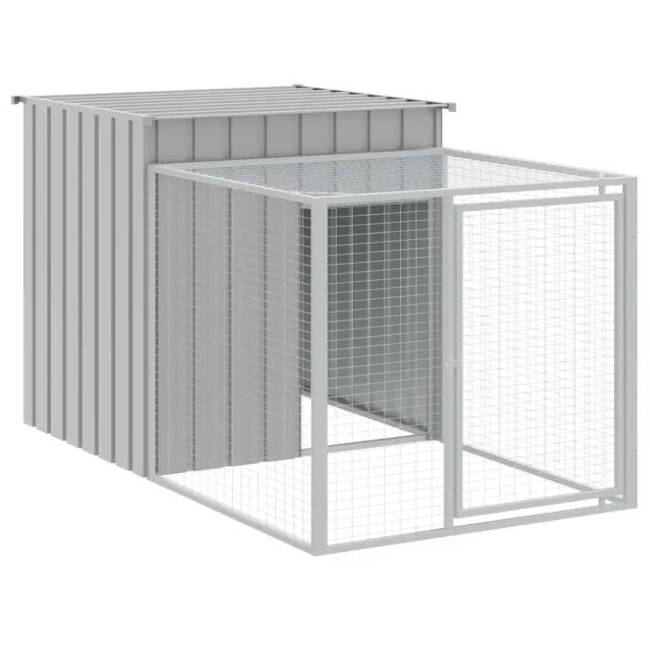 vidaXL Gallinero con Corral Jaula Caseta de Gallinas Acero Galvanizado Color Antracita,  Gris claro, y mas - 1