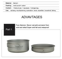 APG Ultraligera Sartén De Titanio Para Camping Y Senderismo Cocina Al Aire Libre Utensilios De Cocina Para Picnic - details 3