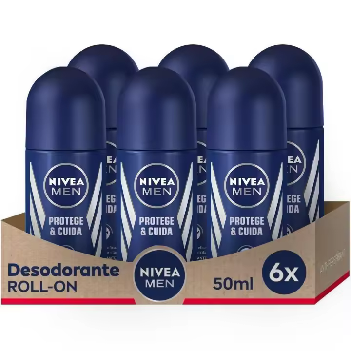 NIVEA MEN Pack ahorro -Protege y cuida Roll On 50 ml x 6 unidades - 1