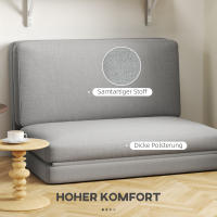 Sofá convertible 3 en 1, tapizado, moderno Estilo, Tecnología, experiencia inteligente, ajustable de 15 ° a 160 °, acabado aterciopelado, Sofá Cama tapizado, dormitorio, Hall de estar, gris Claro, capacidad de carga 240 kg - details 2