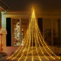 Luz De Navidad Para Árbol Y Decoración De Fiesta Con 180 LEDs En Forma De Catarata Y Árboles Con Enchufe USB 8 Modos Para Ventanas Y Cortinas - details 0