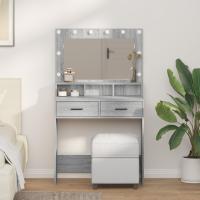 Tocador con Luces LED Gris Sonoma 79x41x135 cm de vidaXL - details 0