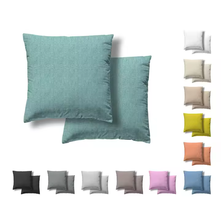 VALENTIA HOME Pack Funda de cojín con cremallera modelo BALEAR Pack 2/4/6 unidades - Variedad de colores, tamaños 45x45cm y 50x50cm, tejido loneta - Comodidad y estilo para tu hogar - 1