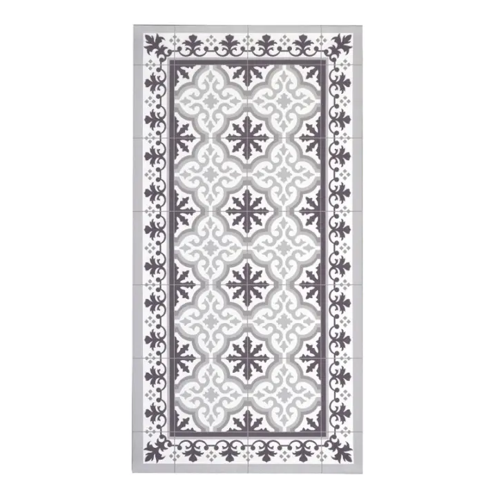 STORESDECO Alfombra Vinílica Estampada con Acabados Premium,  100% PVC Reciclable, Alfombra Cocina con Mosaico Efecto Baldosa, Alfombras de Habitación, Alfombra Fina Antideslizante, Lavable y Anti bacterias - 1