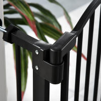 PawHut Barrera de Seguridad para Perros Extensible 74-80 cm, para Puertas y Escaleras, Barrera para Perros, Montaje a Presión y Doble Bloqueo, Negro - details 3