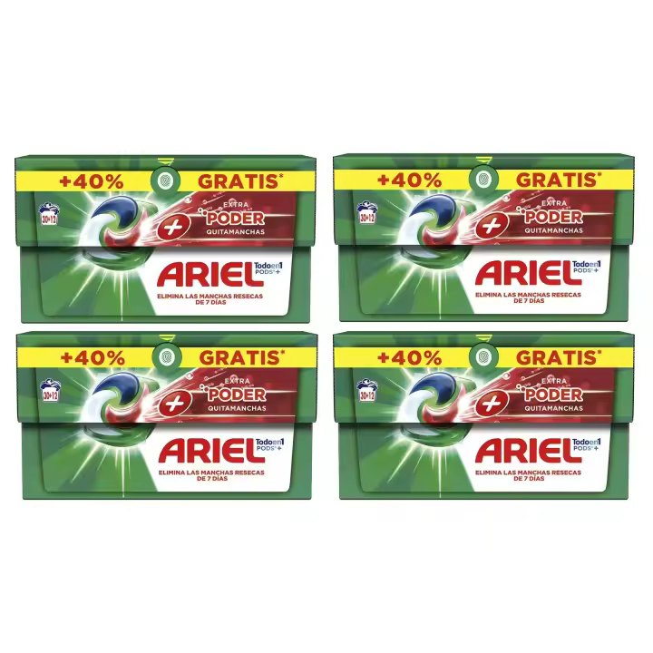 DETERGENTE CAPSULAS ARIEL PODS EXTRA PODER QUITAMANCHAS 3en1 108 LAVADOS - 1