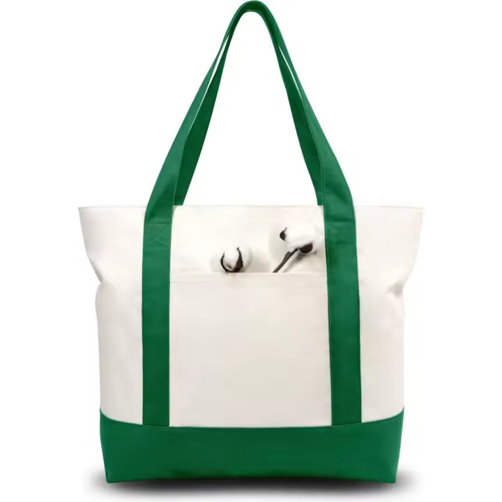 Bolso de mano grande de lona de moda de 15,7*13,7*3,93 pulgadas, bolso de compras reutilizable ecológico, bolso de playa, bolso de lona inferior con bolsillo externo, adecuado para exteriores - 1