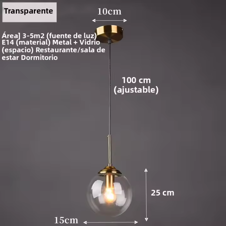 Lámpara Colgante De Vidrio LED Moderna Y Lucrecia Para Sala De Estar Comedor Dormitorio Instalación Por Cable Metálica Creativa - 1