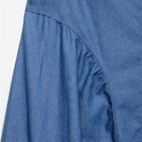 Vestido De Verano Para Mujer Estilo Cowboy Sin Mangas Cuello Redondo Color Sólido A-Line Longitud Media Pierna Cierre De Cremallera - details 6