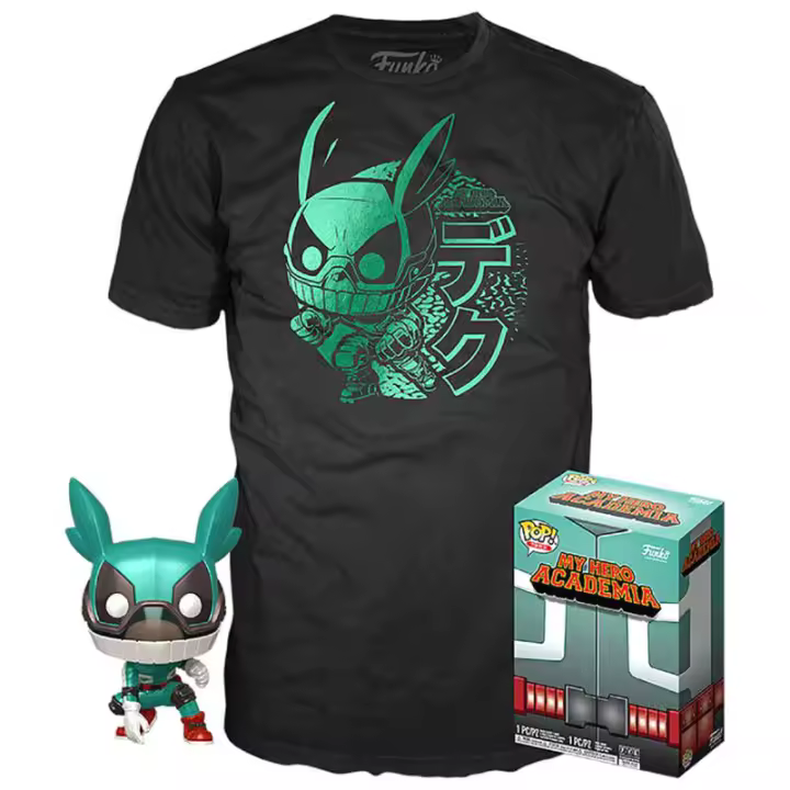 Conjunto de figuras POP e t-shirt My Hero Academia Deku com capacete - 1