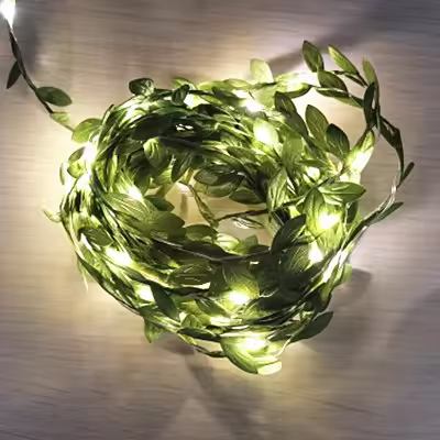 Luces De Hilo De Fairy LED Pequeñas Hojas Para Decoración De Navidad Y Bodas Jardín Calle Lámpara De Año Nuevo Hogar Exterior - 1