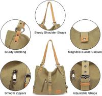 Mochipa para Mujer, Bolso de hombro de Lona, mochila de viaje Convertible 3 en 1, Bolso Cruzado, Bolso Escolar Vintage - details 3