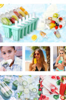 Molde De Helado De Silicona Con 12-6 Cavidades Lanzador De Palitos Reutilizables Y Cepillo De Limpieza Fácil De Lanzamiento BPA FREE - details 0