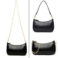 Bolso De Hombro Retro Clásico Para Mujer Con Cierre De Cremallera Tote Monedero De Cuero Genuino Cuadrado Casual - details 1