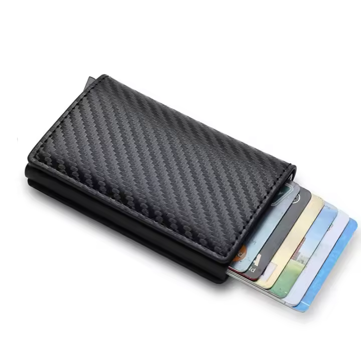 Billetera para hombre Automático de Fibre de Carbono para Tarjetas - 1