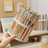 Soporte Giratorio De Pincel 360° - Organizador Blanco Elegante Para Pinceles De Arte Accesorio Espacioso Para Escritorio Con Terminación Glaseada - details 1
