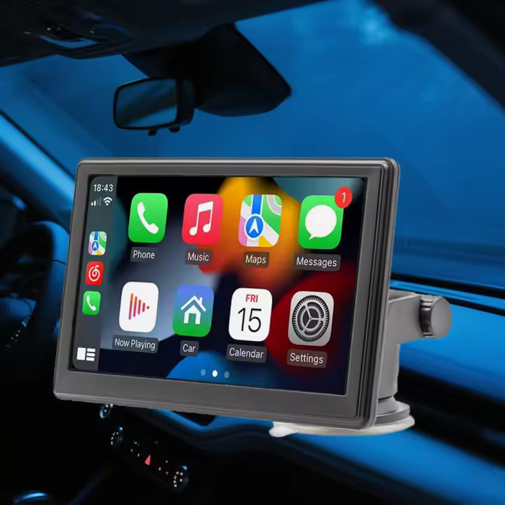 Reproductor multimedia para coche 7» HD IPS 📱 | GPS integrado 🗺️ | Bluetooth 5. 0 📶 | CarPlay/Android Auto inalámbrico 🔗 | MP5/USB/SD 🎵 | FM 🎙️ | Cámara trasera 4LED 📷 | Para todos los coches 🚘 | CarPlay/Android Auto - 1