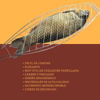 BRICOGAMO Parrilla Barbacoa Pescado Canasta Asado BBQ | Portátil y Plegable - details 7