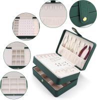 Joyero de viaje, organizador de joyas de viaje, joyero verde para niñas, estuche de viaje para joyas, joyero para mujeres - details 0