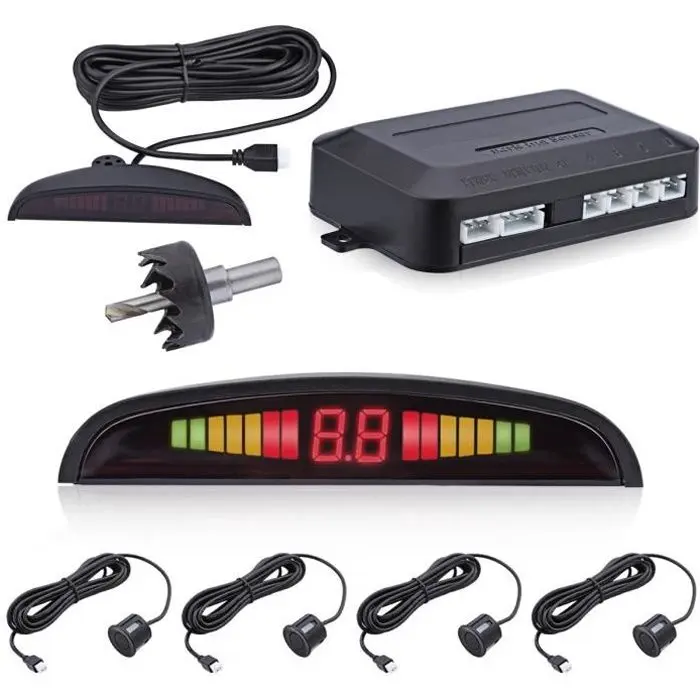 Kit de radar de apartamiento con 4 sensores y Pantalla LED Negra AD-YYFM-4 - 1