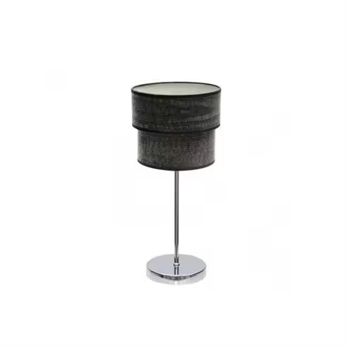 FABRILAMP Lámpara de Mesa Sobremesa Doble Smile Cromo/madera Negra 44x18x18 Cm - 1