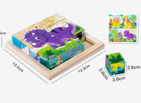 Juguetes De Bloques De Madera Para Bebés Juego De Rompecabezas En Cubos De Seis Lados Educativo Con Animales Frutas Y Tráfico Para Niños - details 5