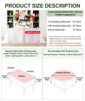 Mantel De Satén Rectangular Para Boda Fiesta De Cumpleaños Baño De Marea Navidad Decoración De Banquete Y Comedor En Casa Color Blanco - details 0