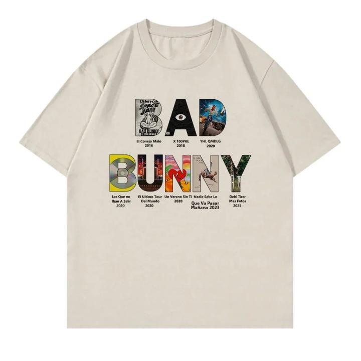 Camiseta BAD BUNNY DeBÍ TiRAR MáS FOToS Para Mujer Ropa Retro Harajuku Calidad Superior Fan T-Shirts Estilo Casual Corta Todo Año