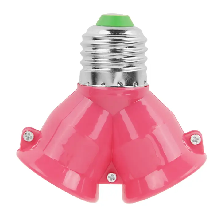 Adaptador De Bombilla E27 LED 220V a 110V Soporte De Lámpara De Tornillo Doble Base Metal Y Plástico Convertidor De Voltaje - 1