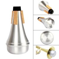 Accesorio De Práctica Para Principiantes Trumpet Universal Silenciador De Aluminio Plata Portátil Mute Corporal Recto - details 0